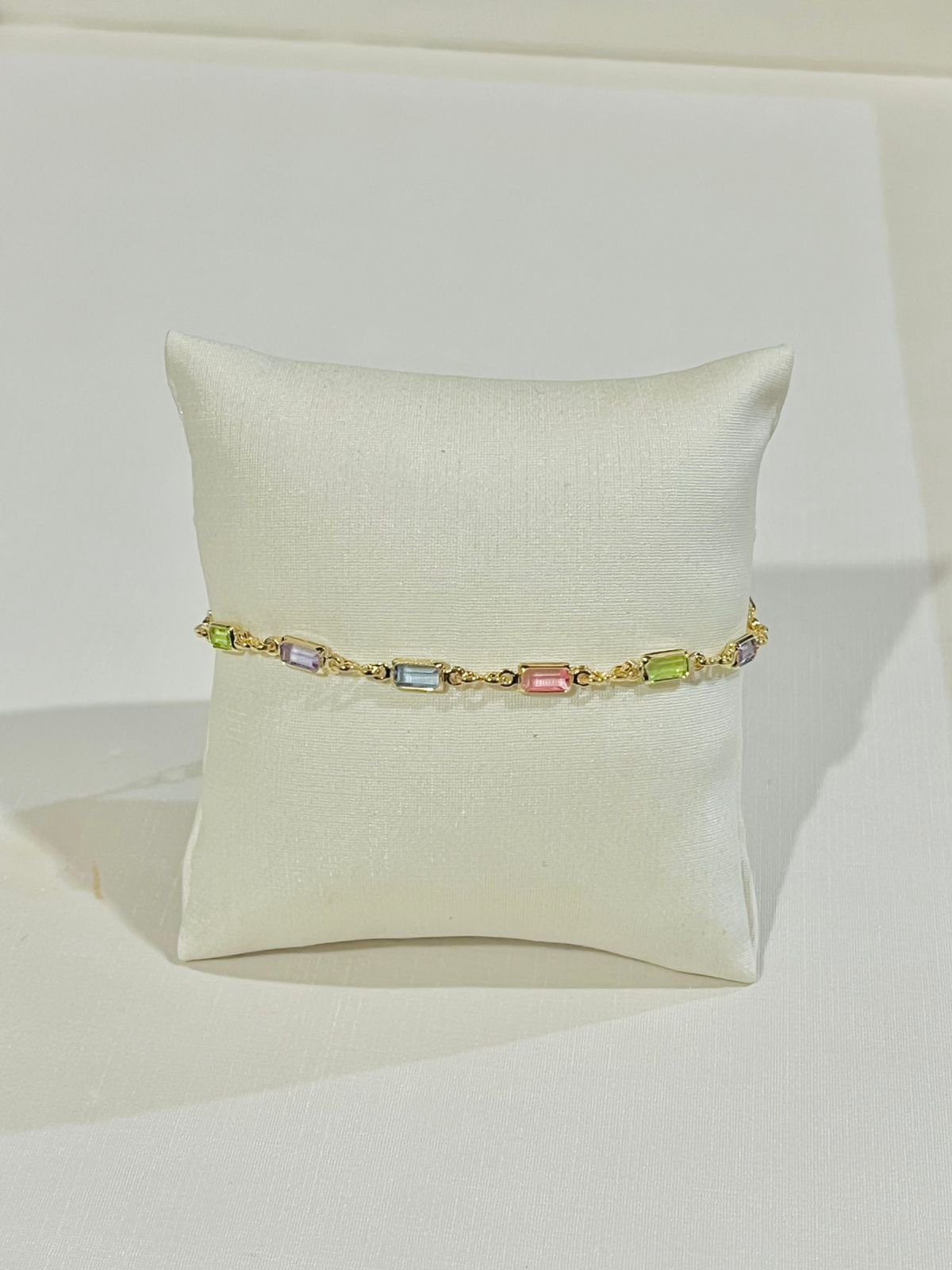 Pulseira retângulos color banhada a ouro 18k