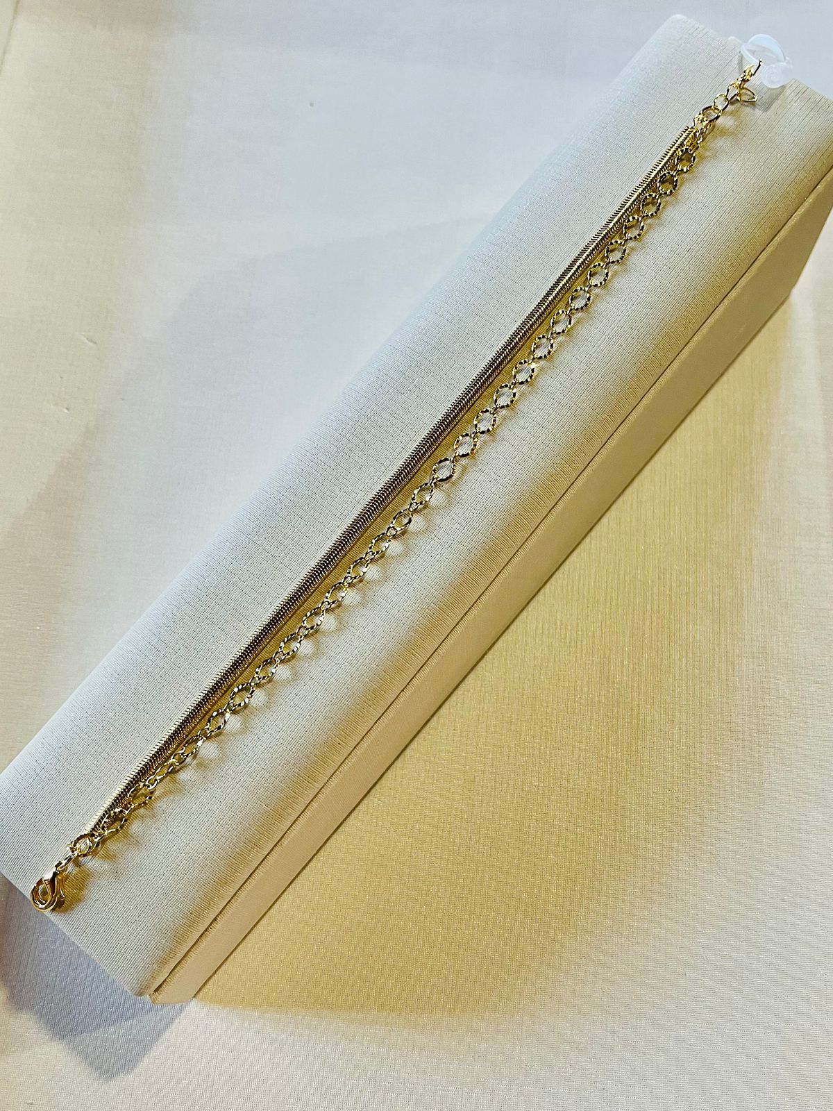 Pulseira duo em elos salamandra e elipse trabalhado - Imagem 2